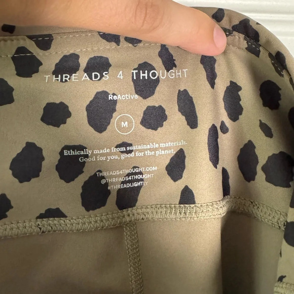 Threads 4 Thought Leopard Print Activewear Leggings High Rise Size Medium - Picture 6 of 8